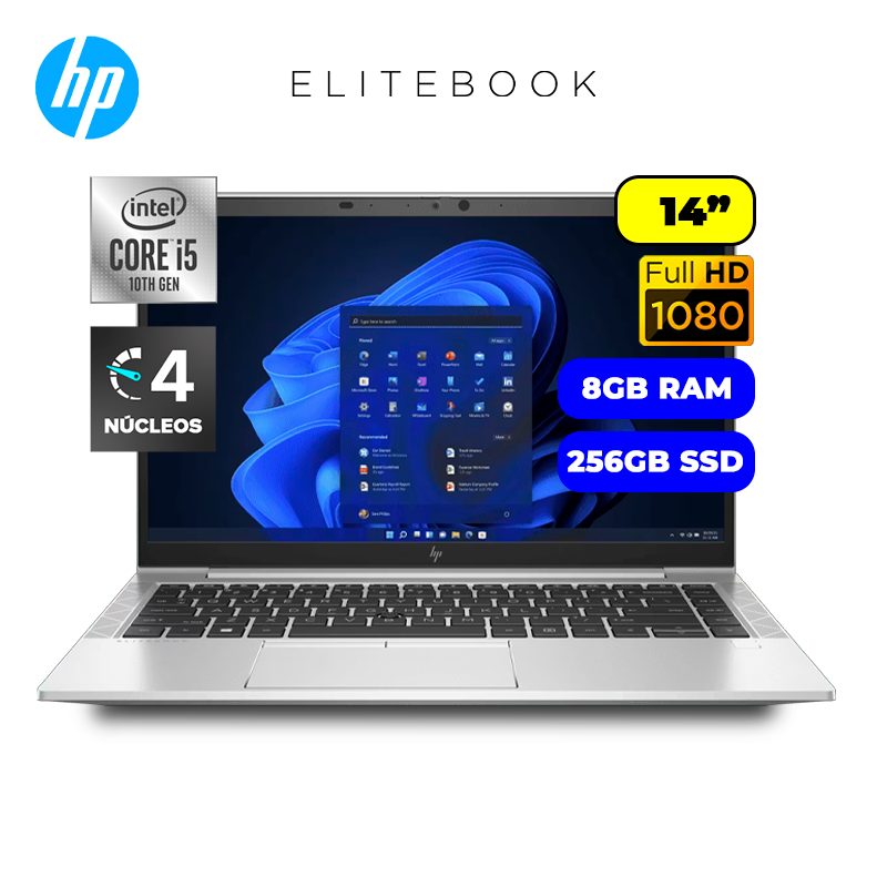 Laptop HP Elitebook 840 Aero G8 Intel Core i7 1185G7 Ram 8GB Disco 512GB SSD 14" Windows 11