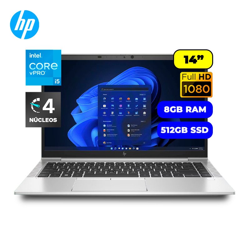 Laptop HP EliteBook 840 G8 Intel Core i5 1145G7 Ram 8GB Disco 512GB SSD 14" HD Windows 11